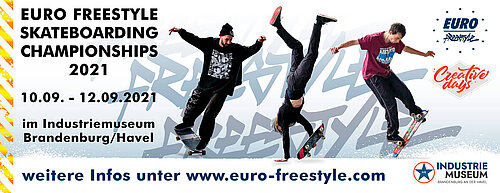 Euro-Freestyle-Skateboarding im Industriemuseum Brandenburg